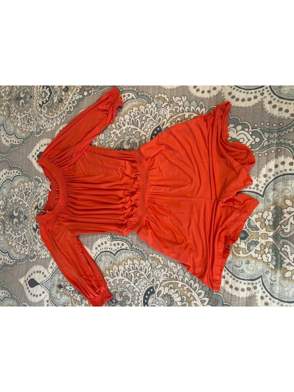 Boston Proper Orange Long Sleeve Romper Size M